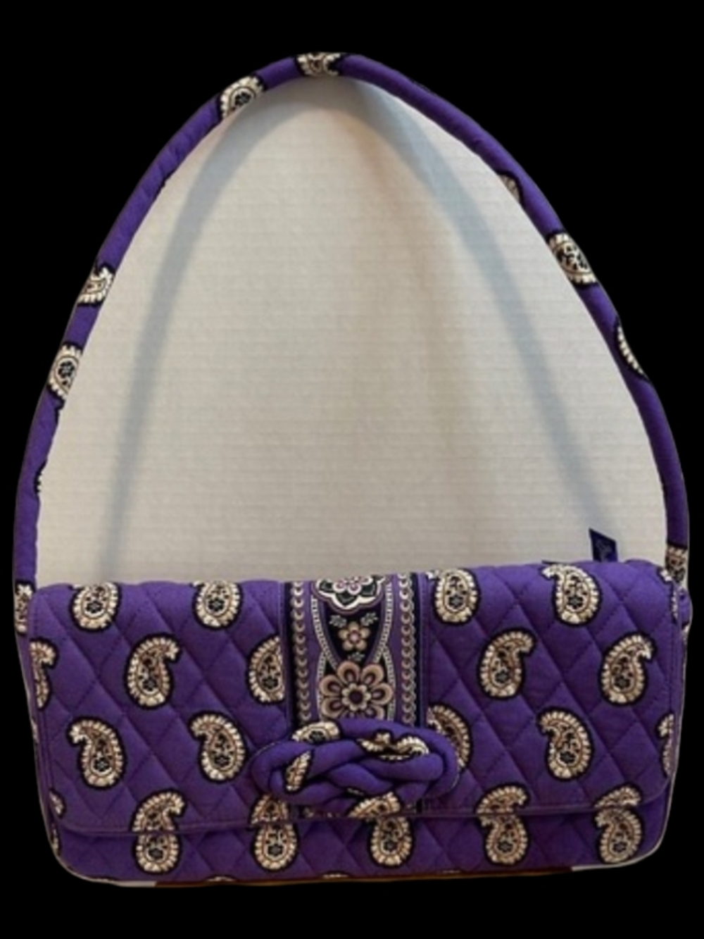 NEW Vera Bradley Purple Quilted Paisley Flap Shoulder Bag